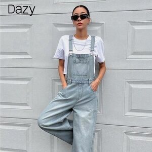 Light Wash Denim Overalls | High Waist Wide Leg | Size S (0) | NWOT
